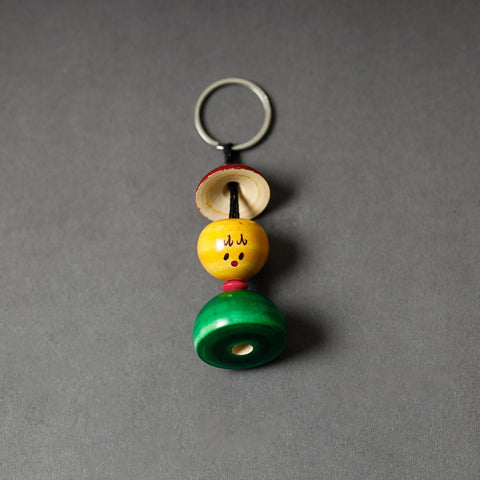 Multicolor Channapatna Handcrafted Wooden Keychain 