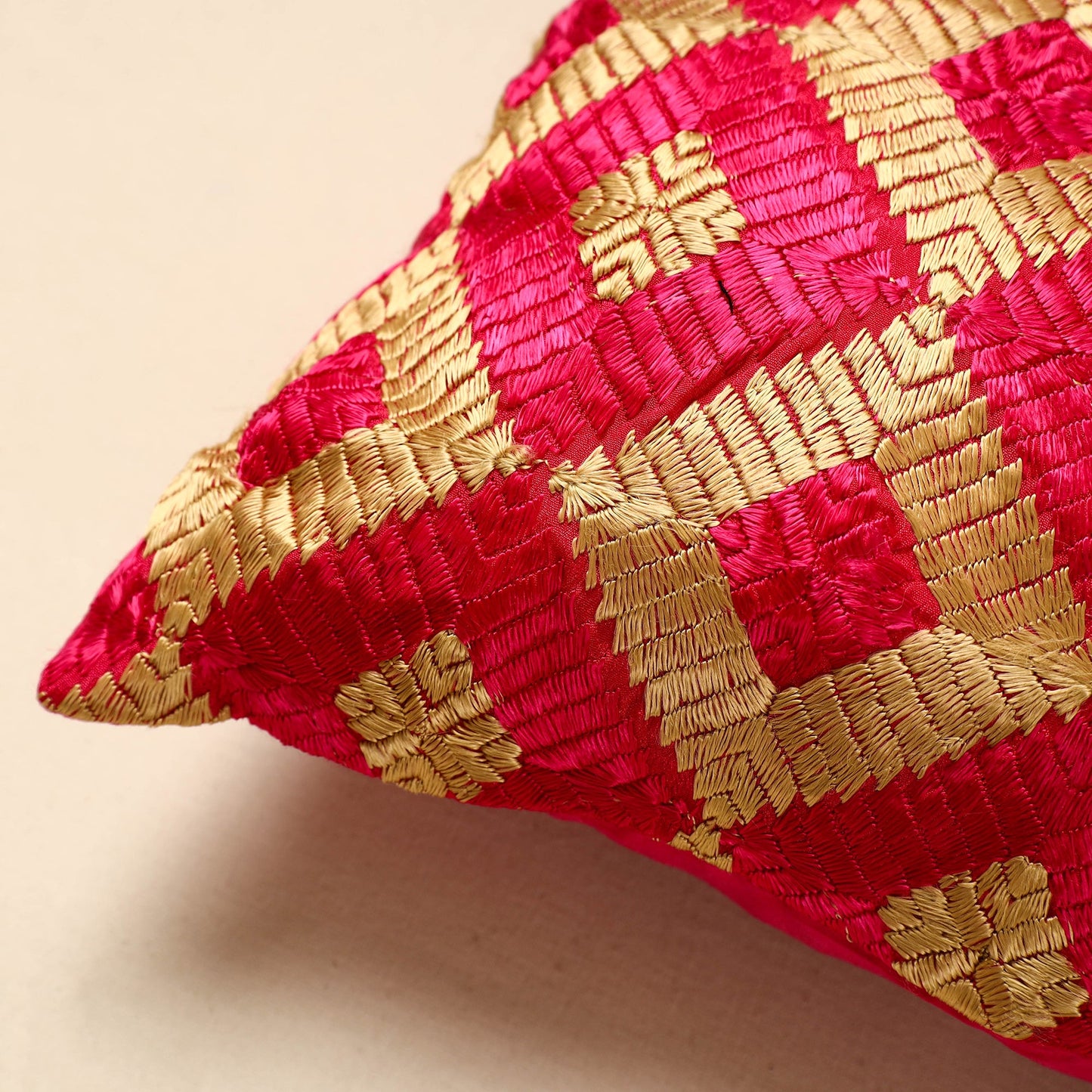 Buy Chinon Phulkari Embroidered Cushion Cover Online