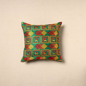 Multicolor - Chinon Phulkari Embroidered Cushion Cover 13