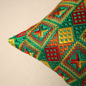 Multicolor - Chinon Phulkari Embroidered Cushion Cover 13