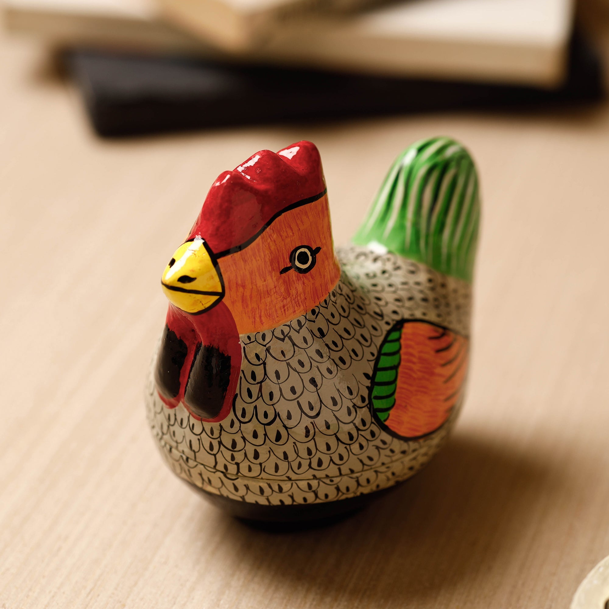 Cock - Kashmiri Handpainted Papier Mache Multicolor Multipurpose Boxes (Set of 3)