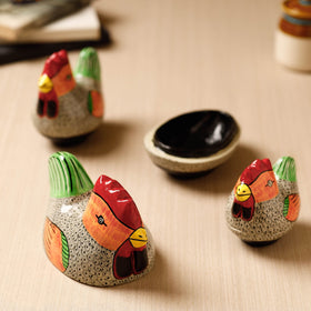 Cock - Kashmiri Handpainted Papier Mache Multicolor Multipurpose Boxes (Set of 3)