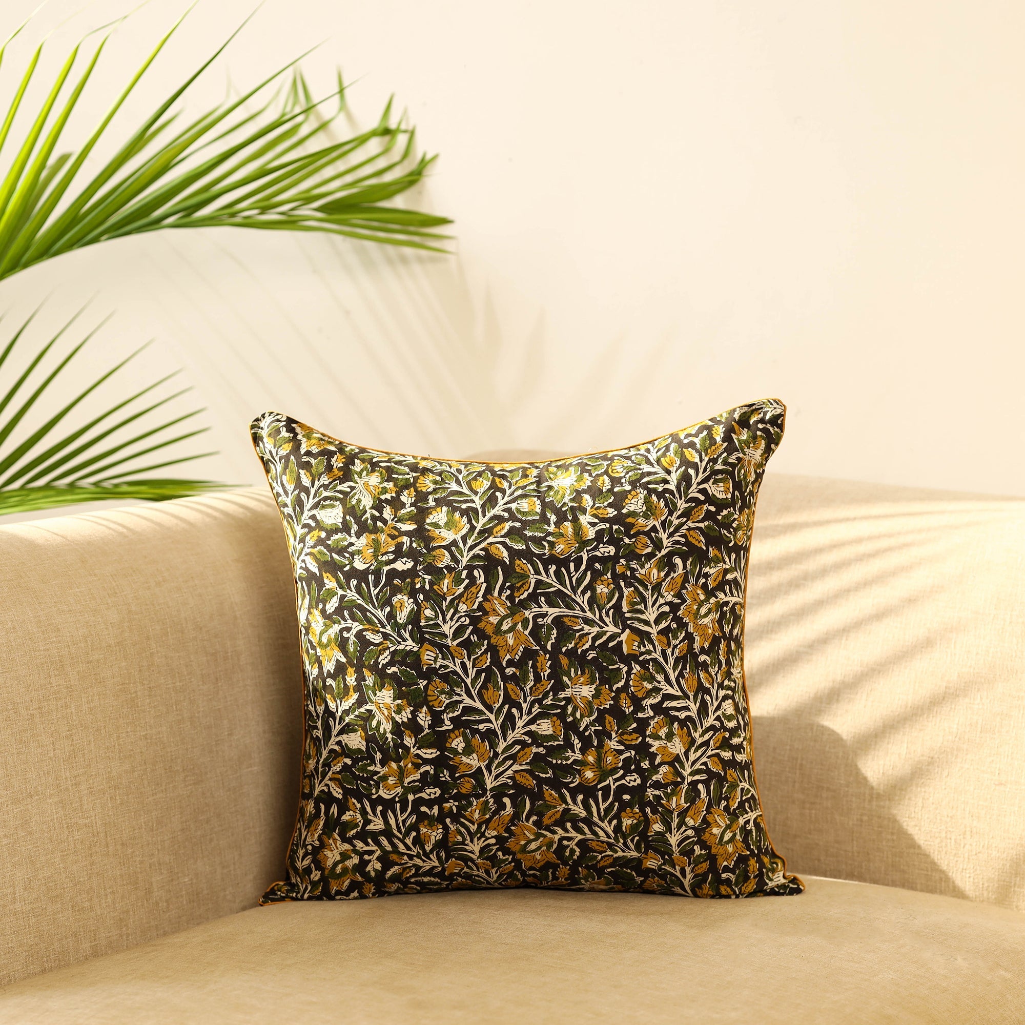 Multicolor Block Print Cotton bagru Cushion Cover