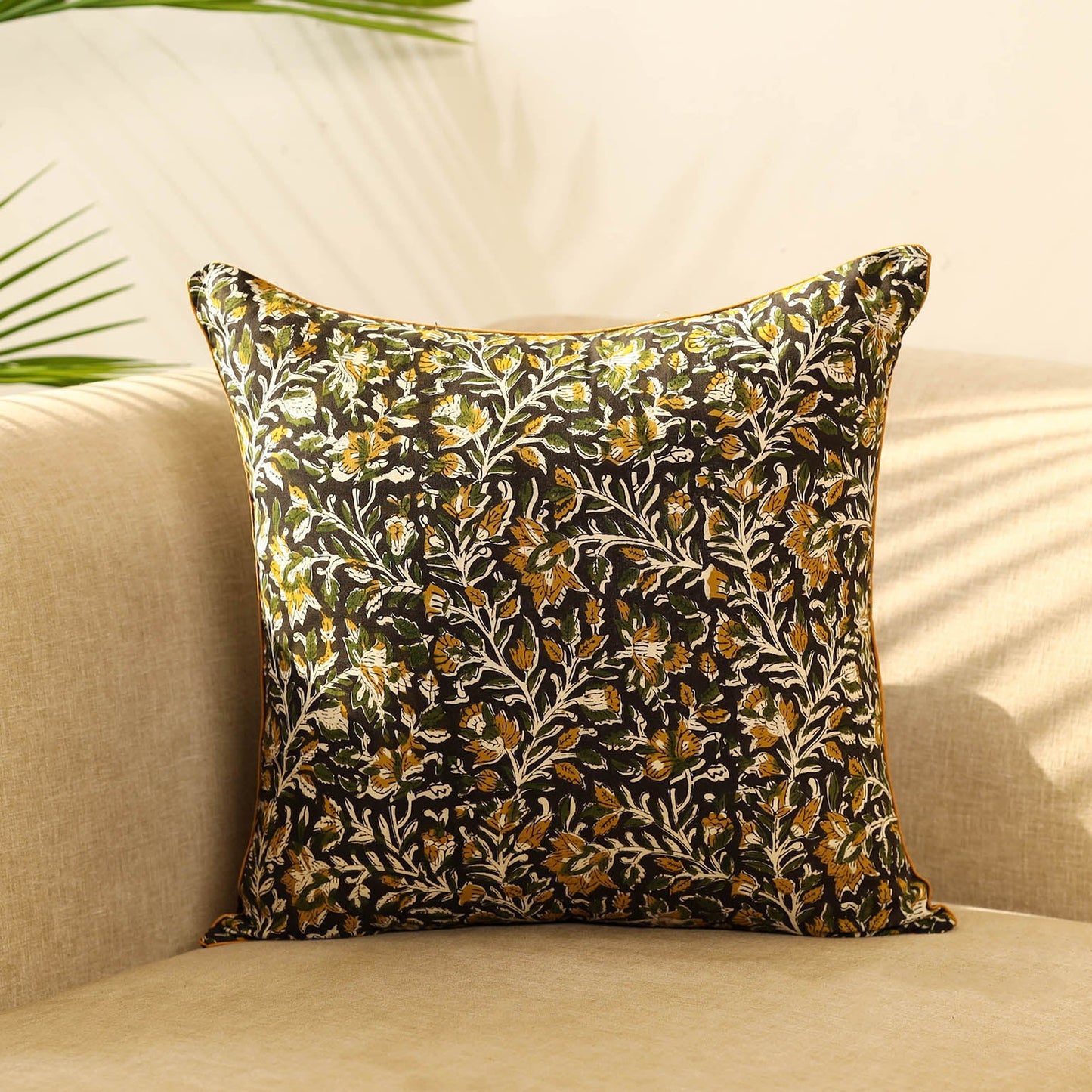 Multicolor Block Print Cotton bagru Cushion Cover