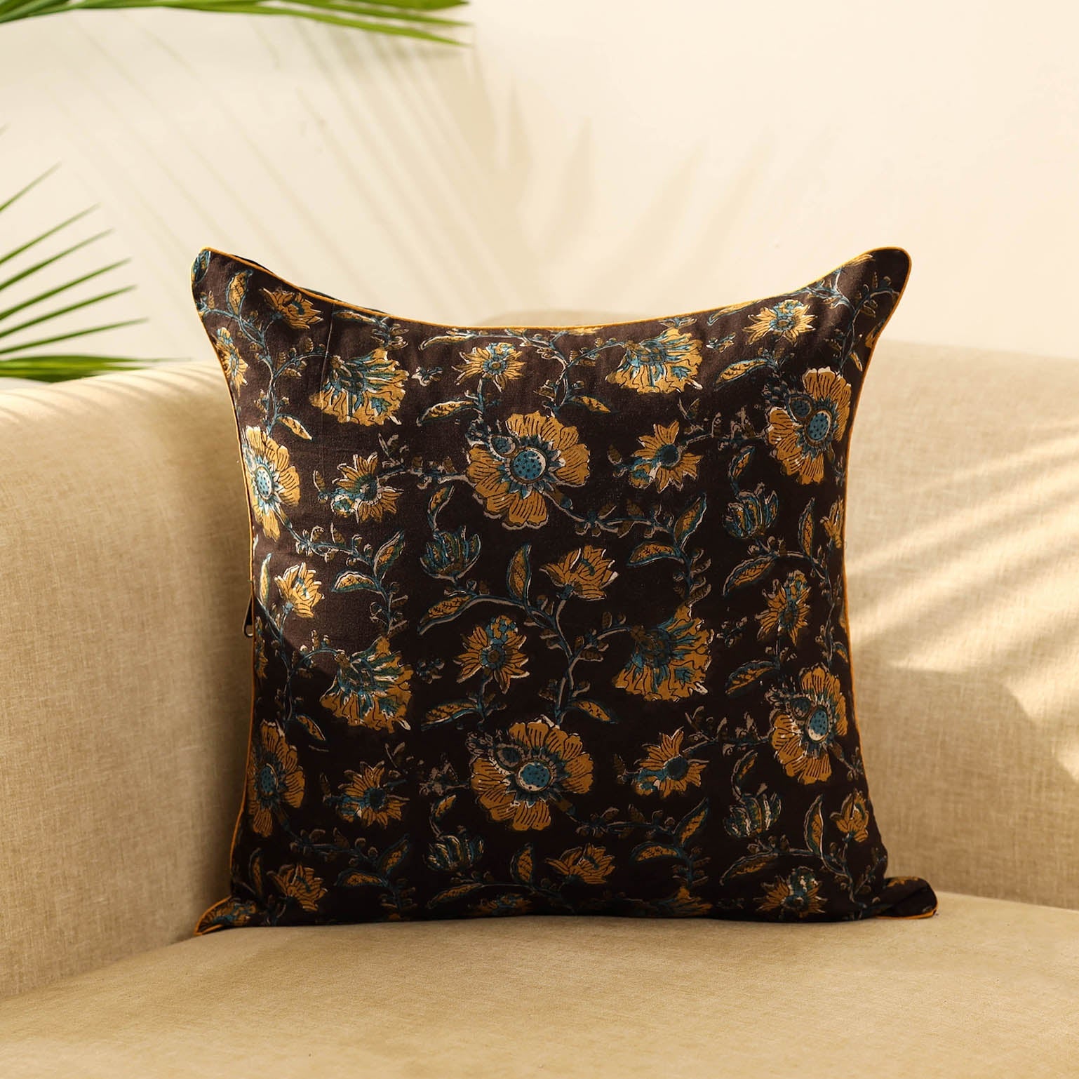 Buy Block Print Cotton bagru Cushion Cover