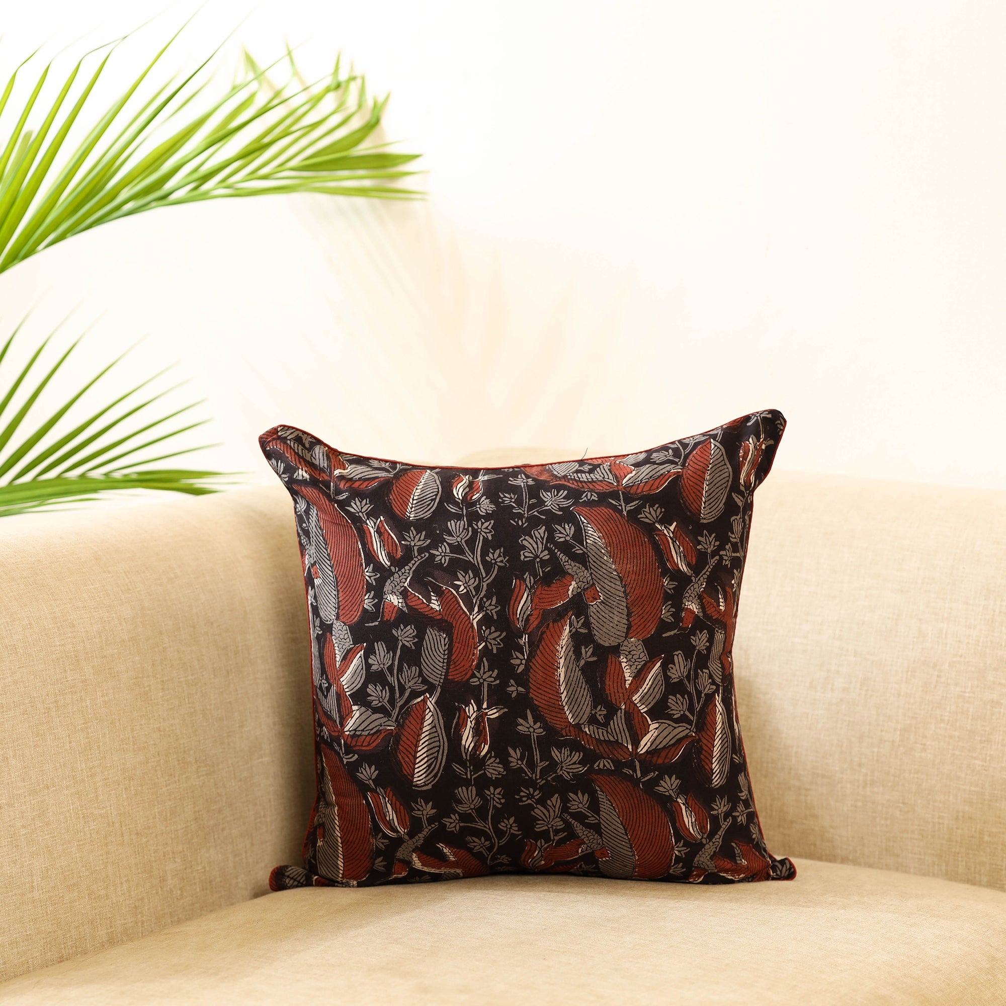 Multicolor Block Print Cotton bagru Cushion Cover