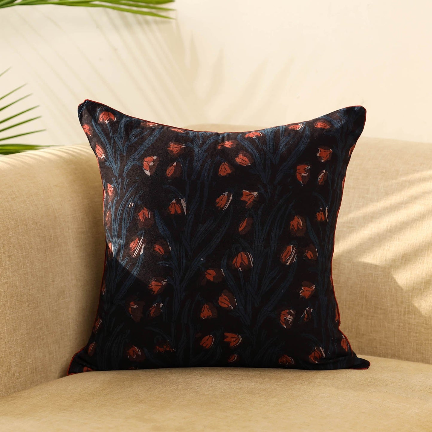 Buy Block Print Cotton bagru Cushion Cover