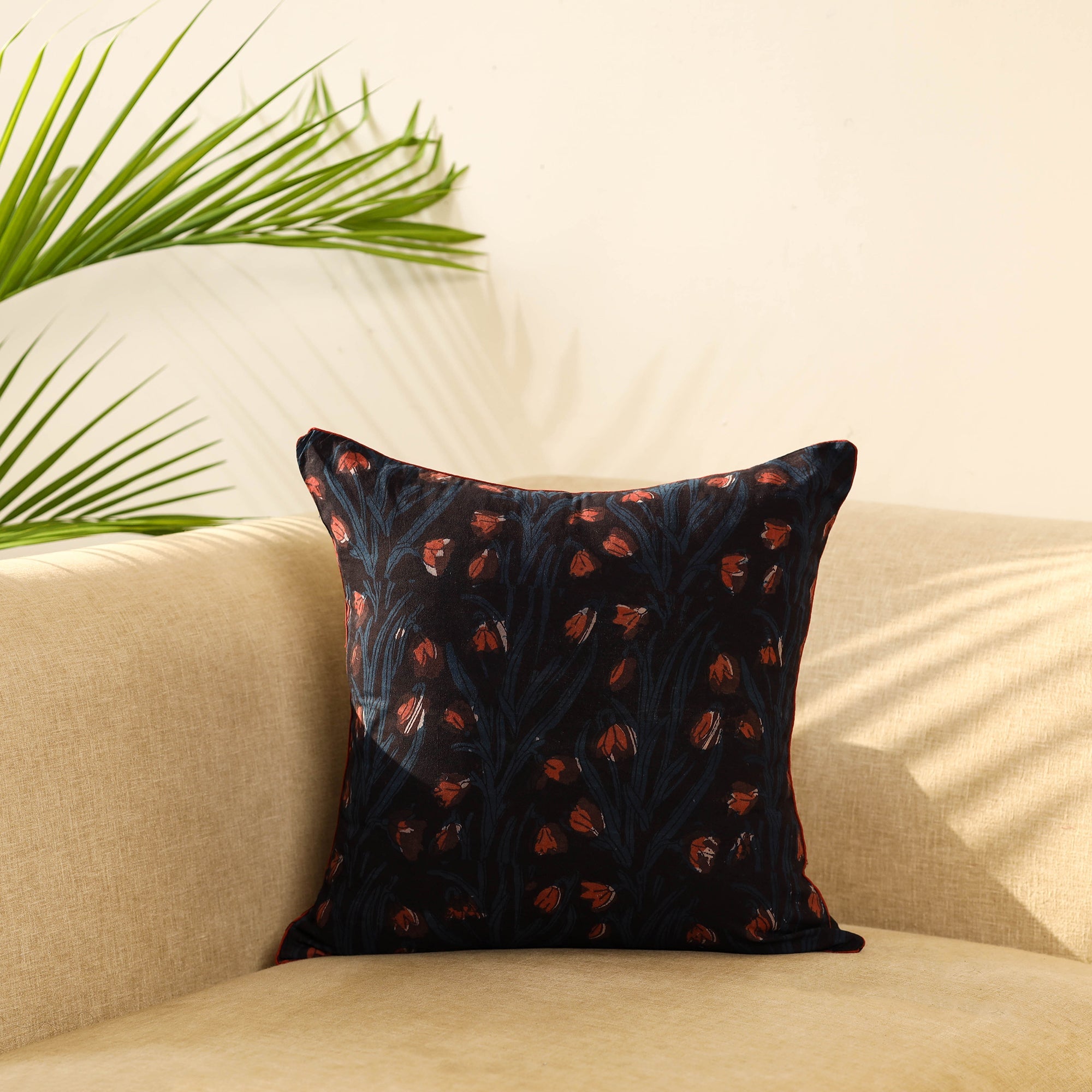 Buy Block Print Cotton bagru Cushion Cover