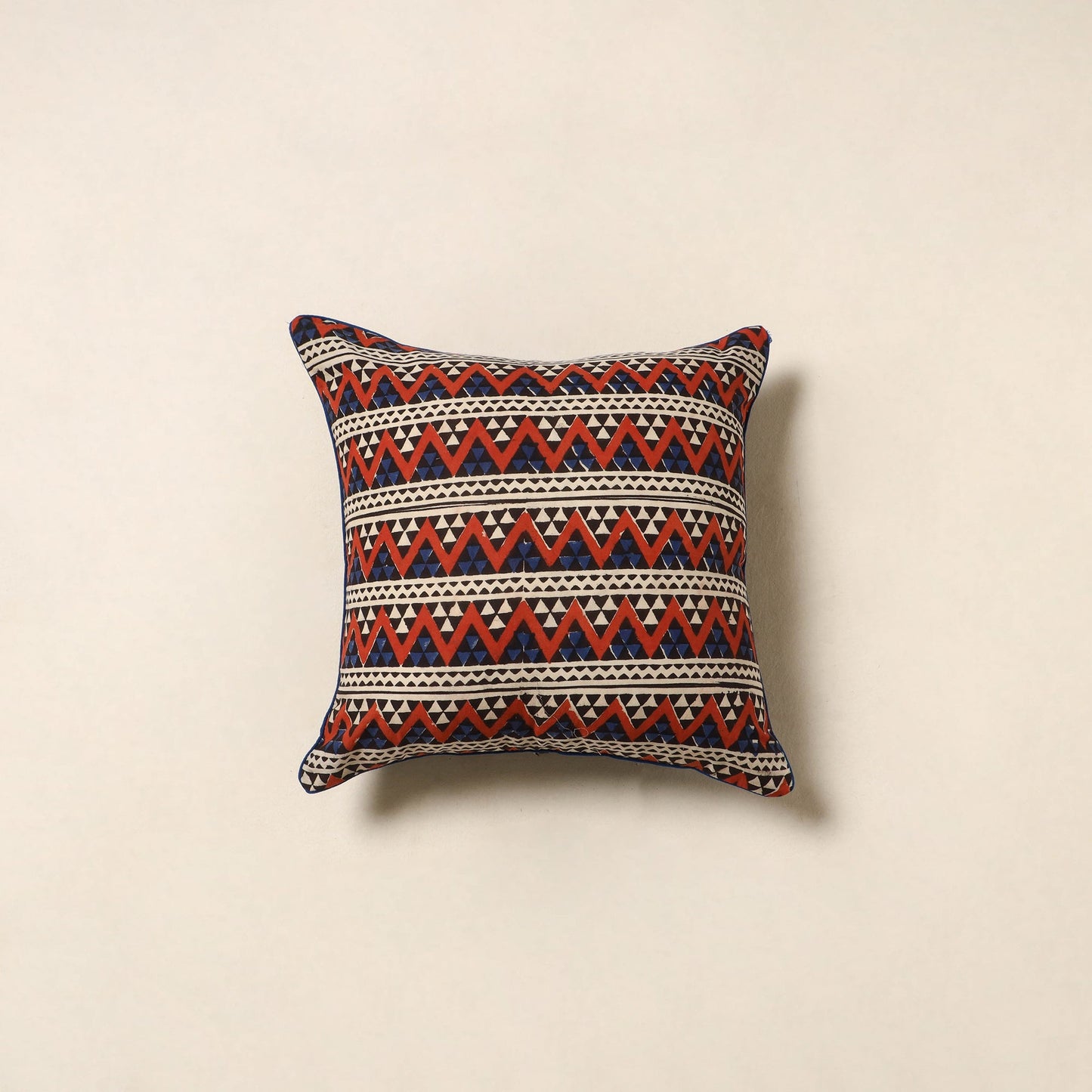 Multicolor - cotton bagru cushion cover 77 - handcrafted