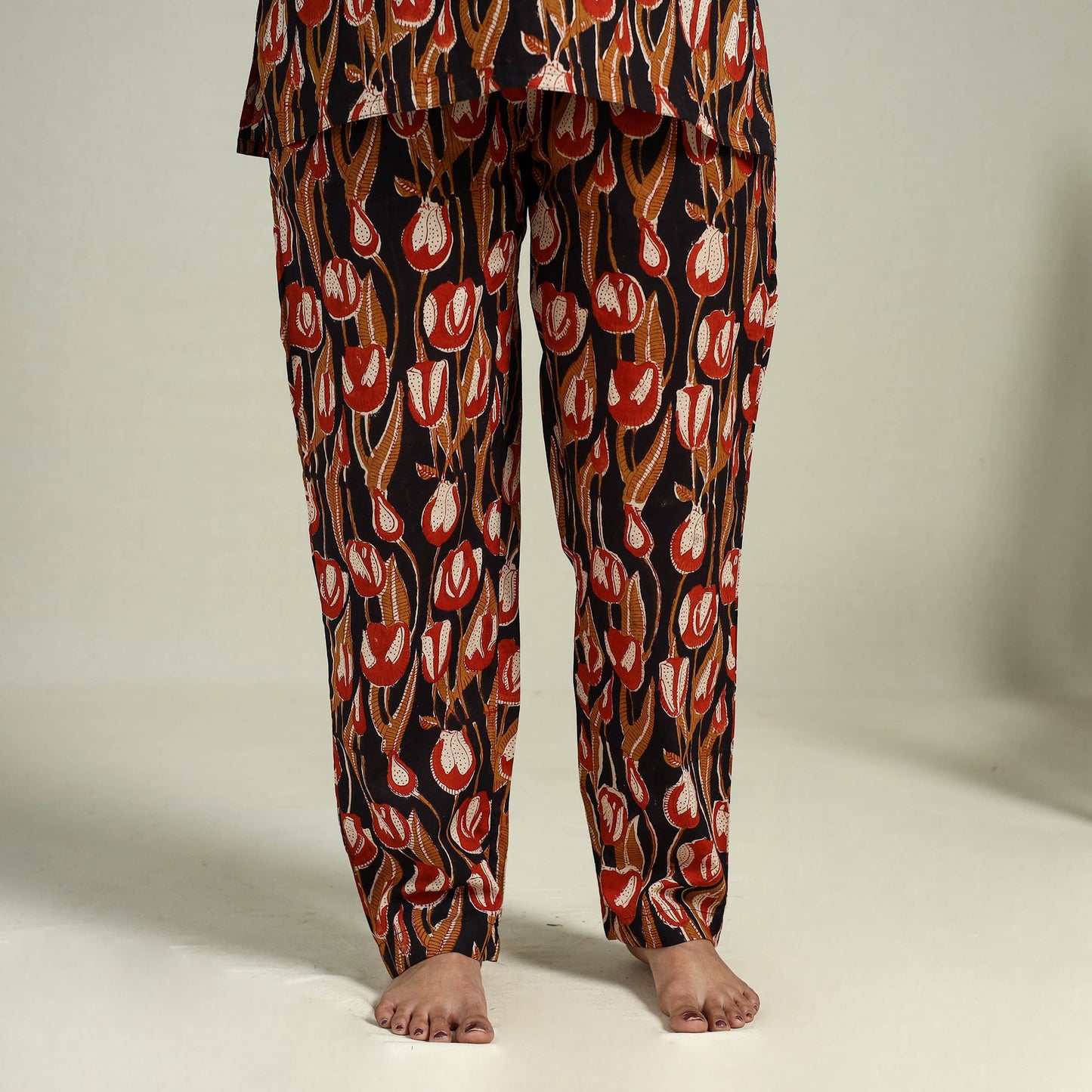  Multicolor Block Print Cotton Bagru Night Suit Set