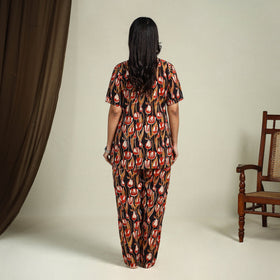  Multicolor Block Print Cotton Bagru Night Suit Set