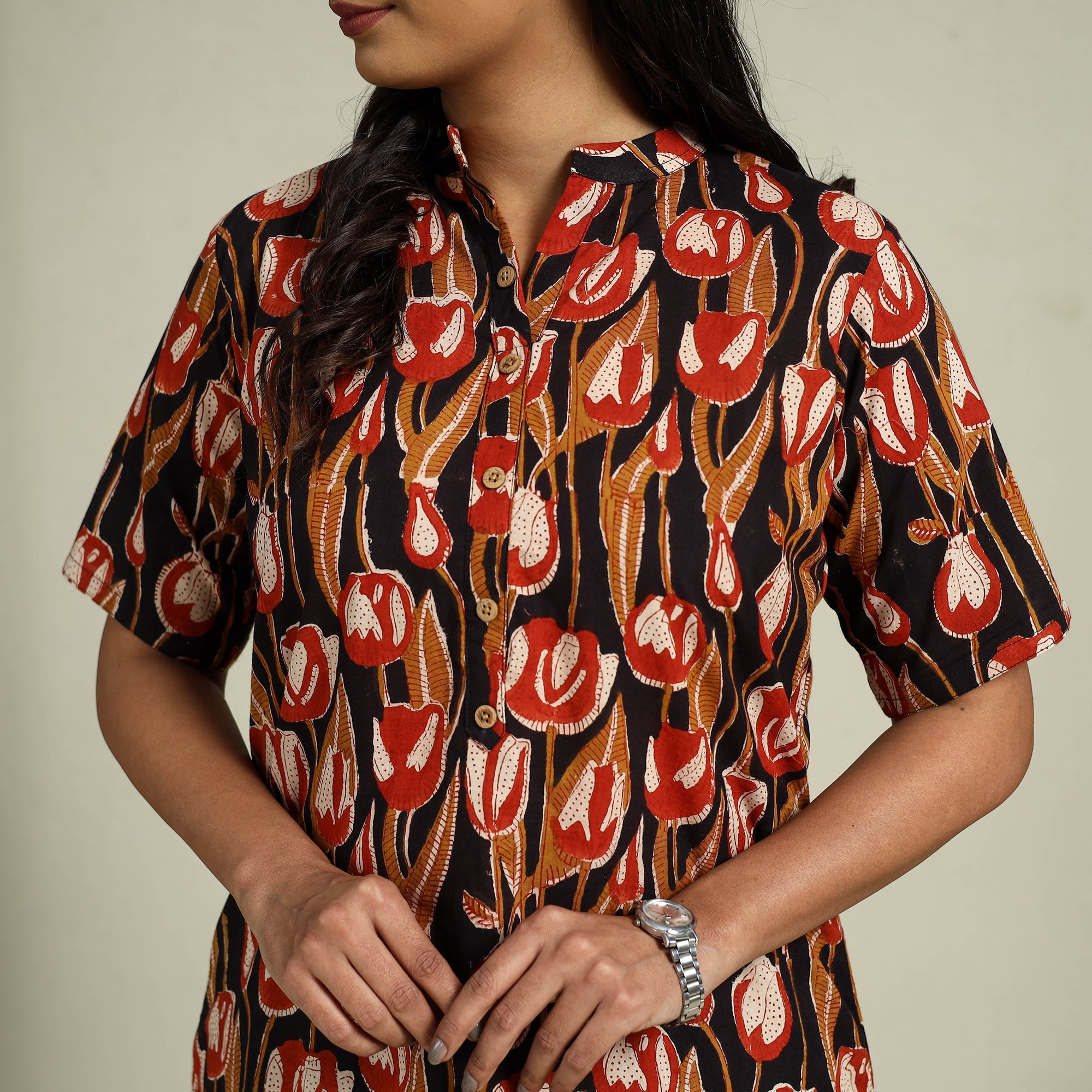  Multicolor Block Print Cotton Bagru Night Suit Set