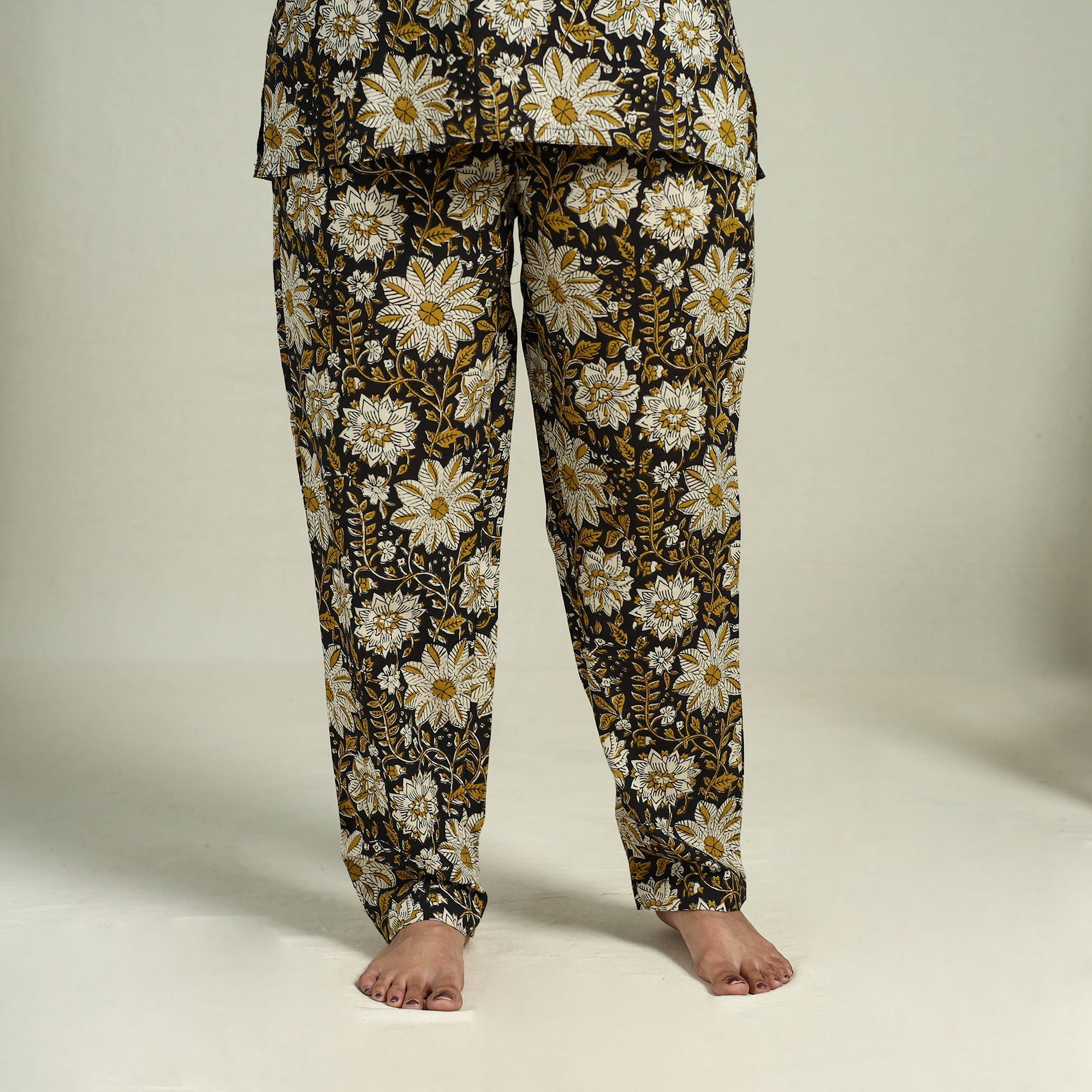  Multicolor Block Print Cotton Bagru Night Suit Set