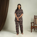 Multiolor Block Print Cotton Bagru Night Suit Set