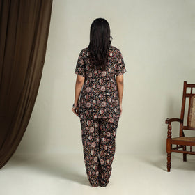  Multiolor Block Print Cotton Bagru Night Suit Set