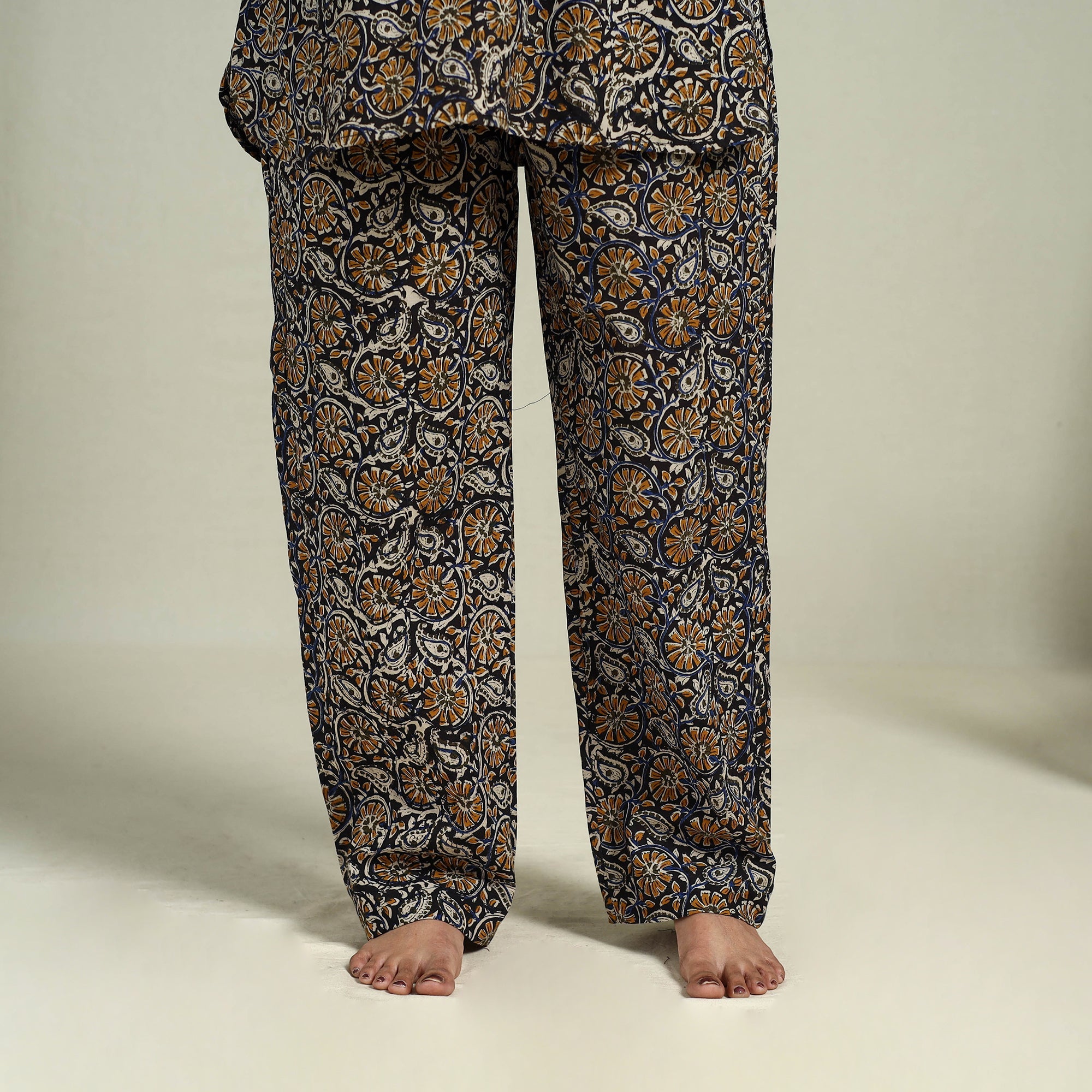  Multicolor Block Print Cotton Bagru Night Suit Set