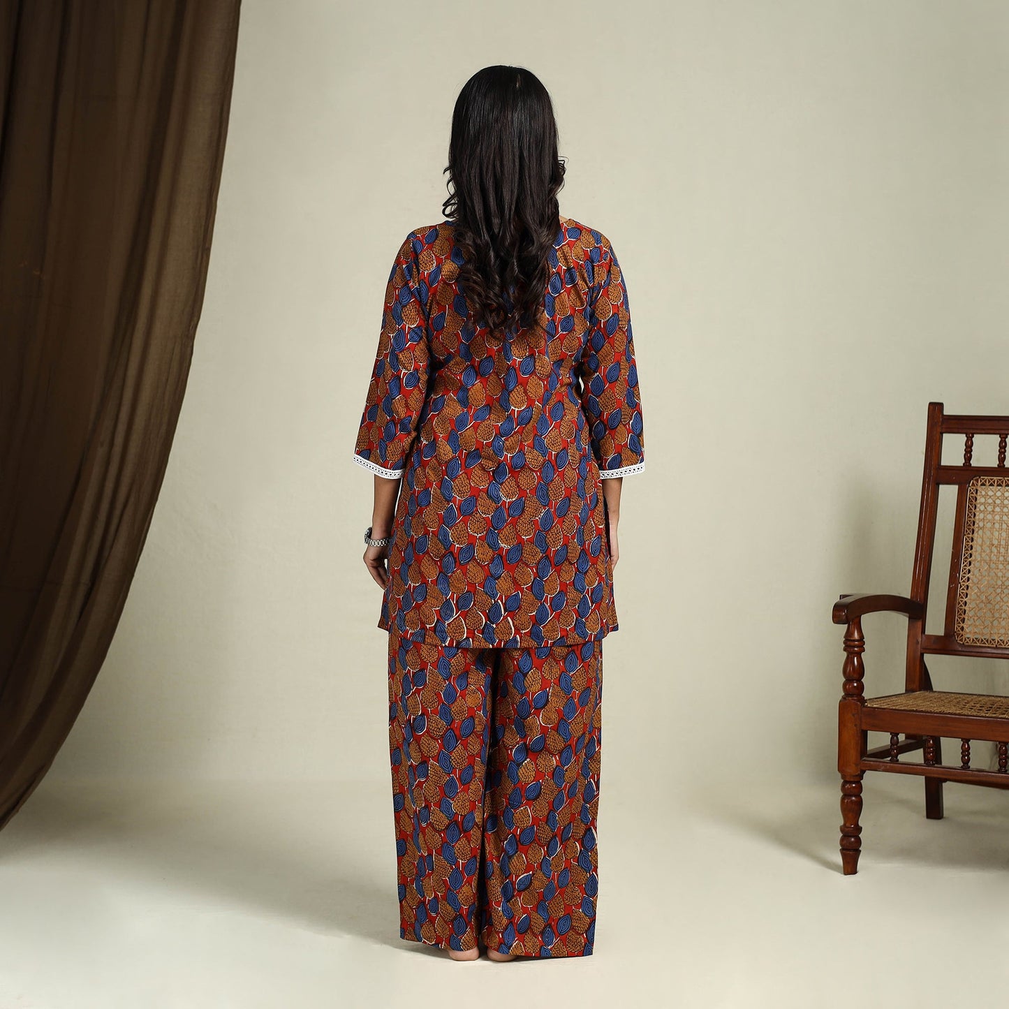 Buy Multicolor Block Print Cotton Bagru Night Suit Set