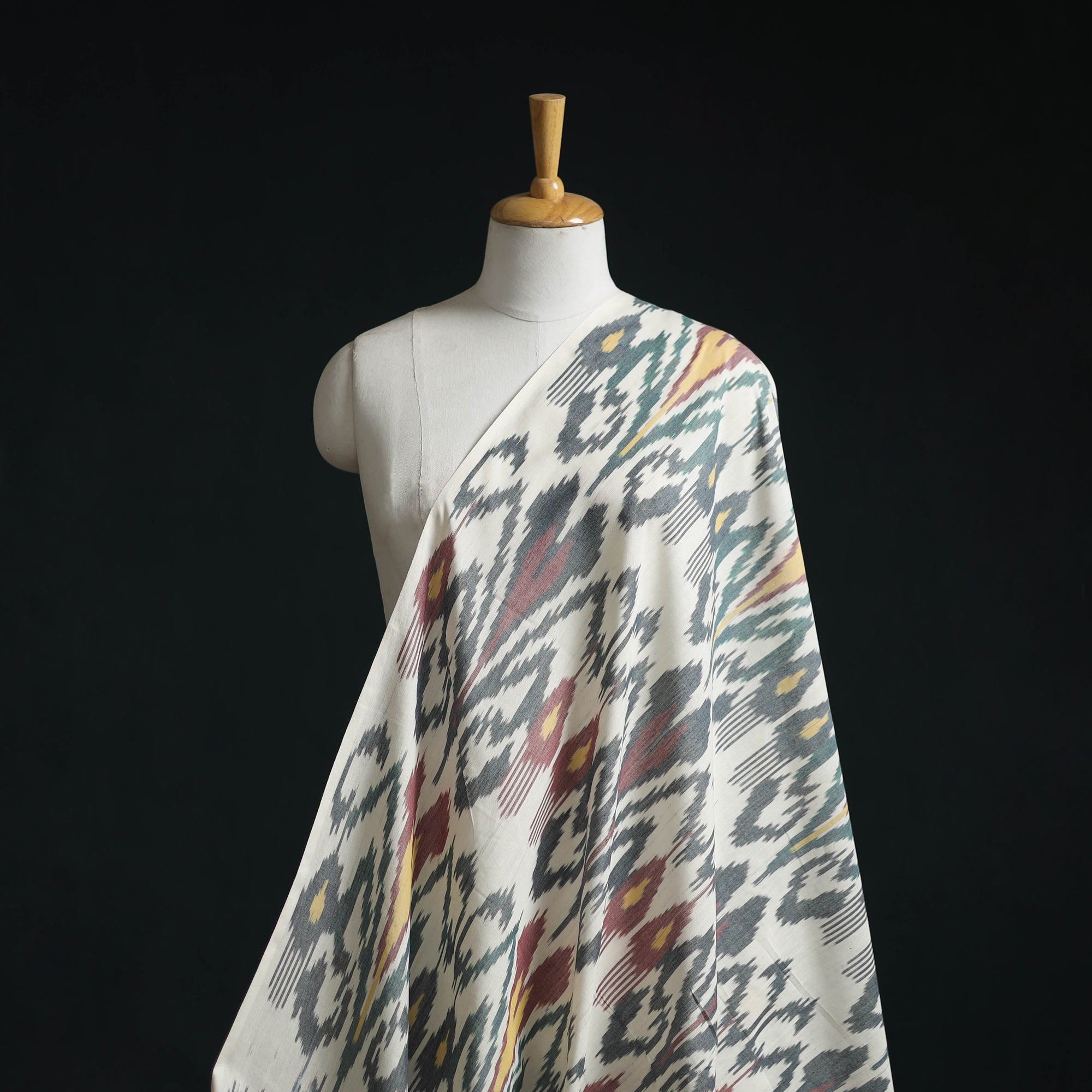 Cotton central asian pochampally ikat fabric 07