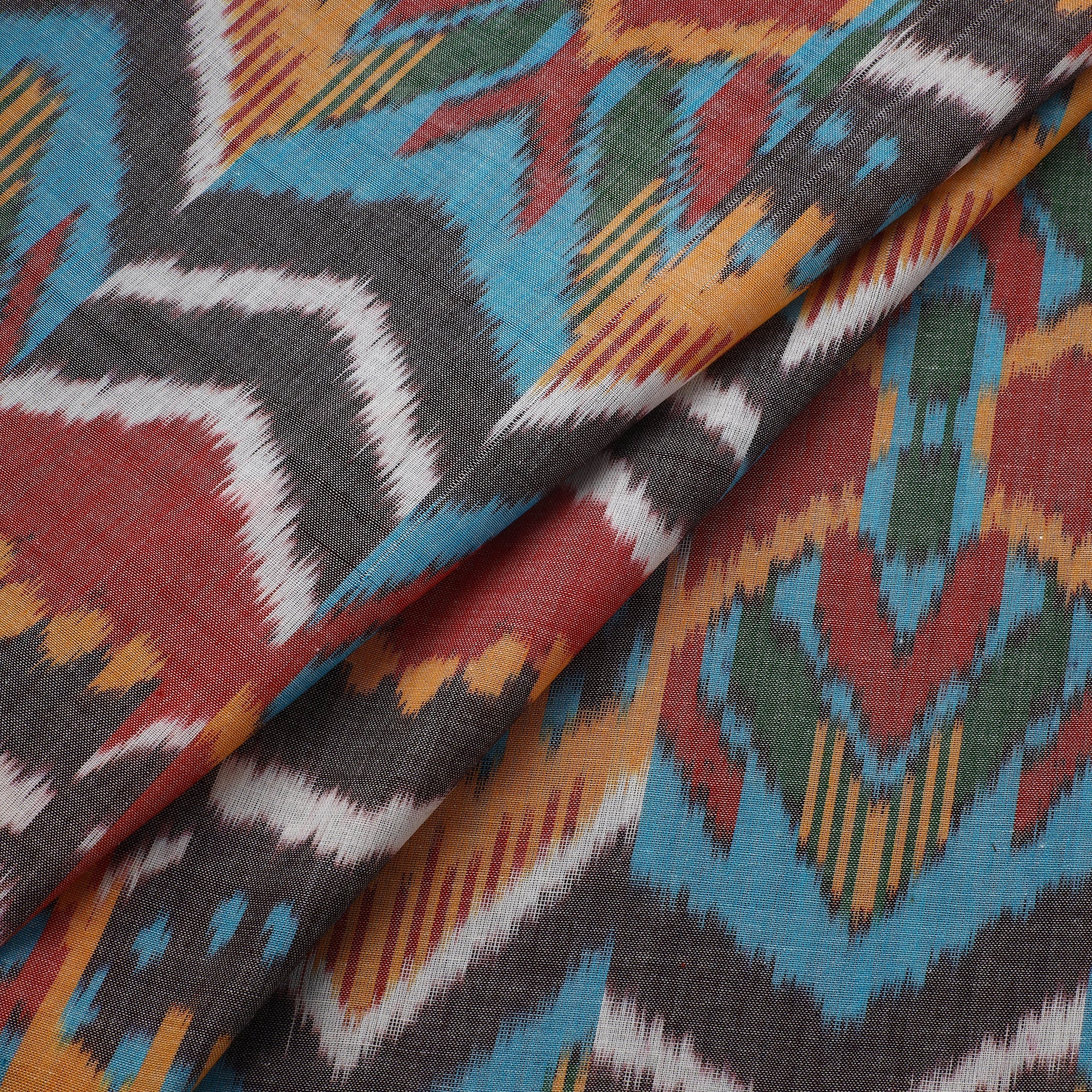 Cotton central asian pochampally ikat fabric 10