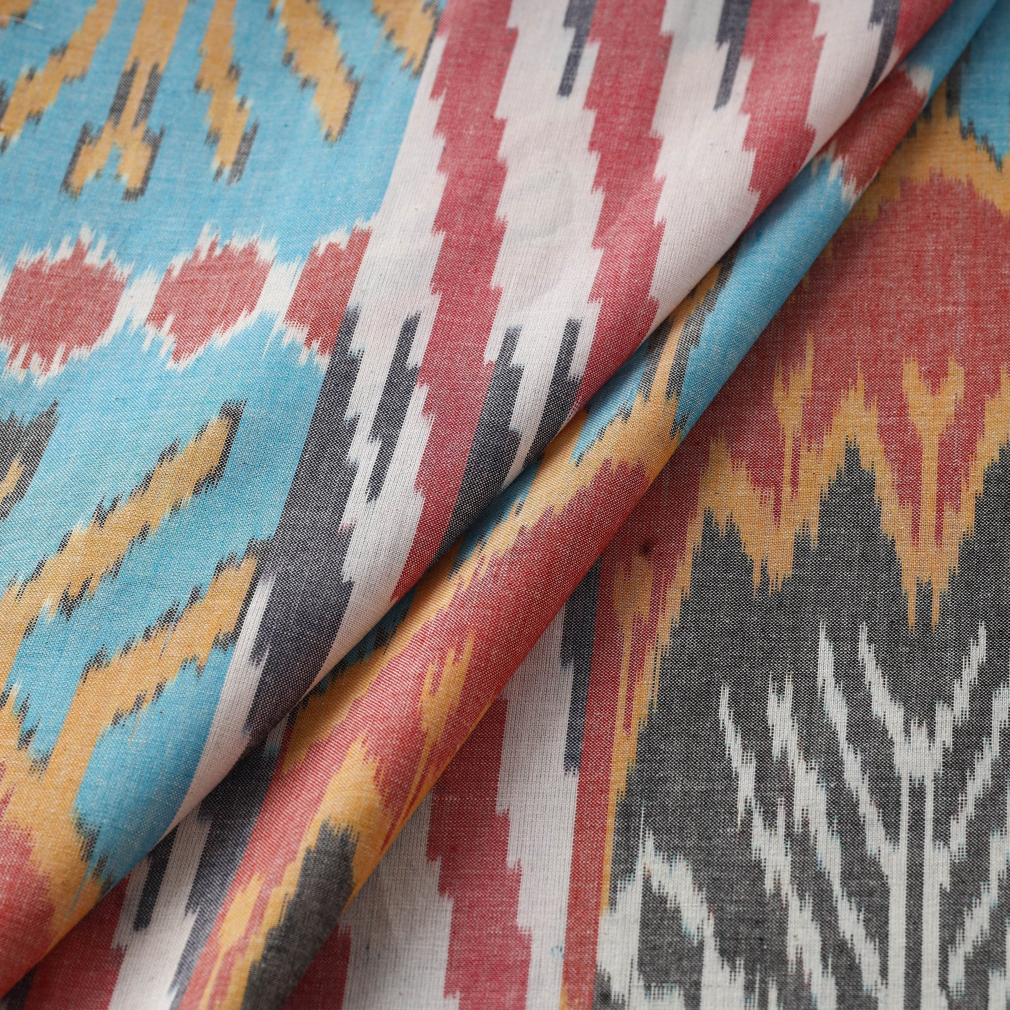 Cotton central asian pochampally ikat fabric 15