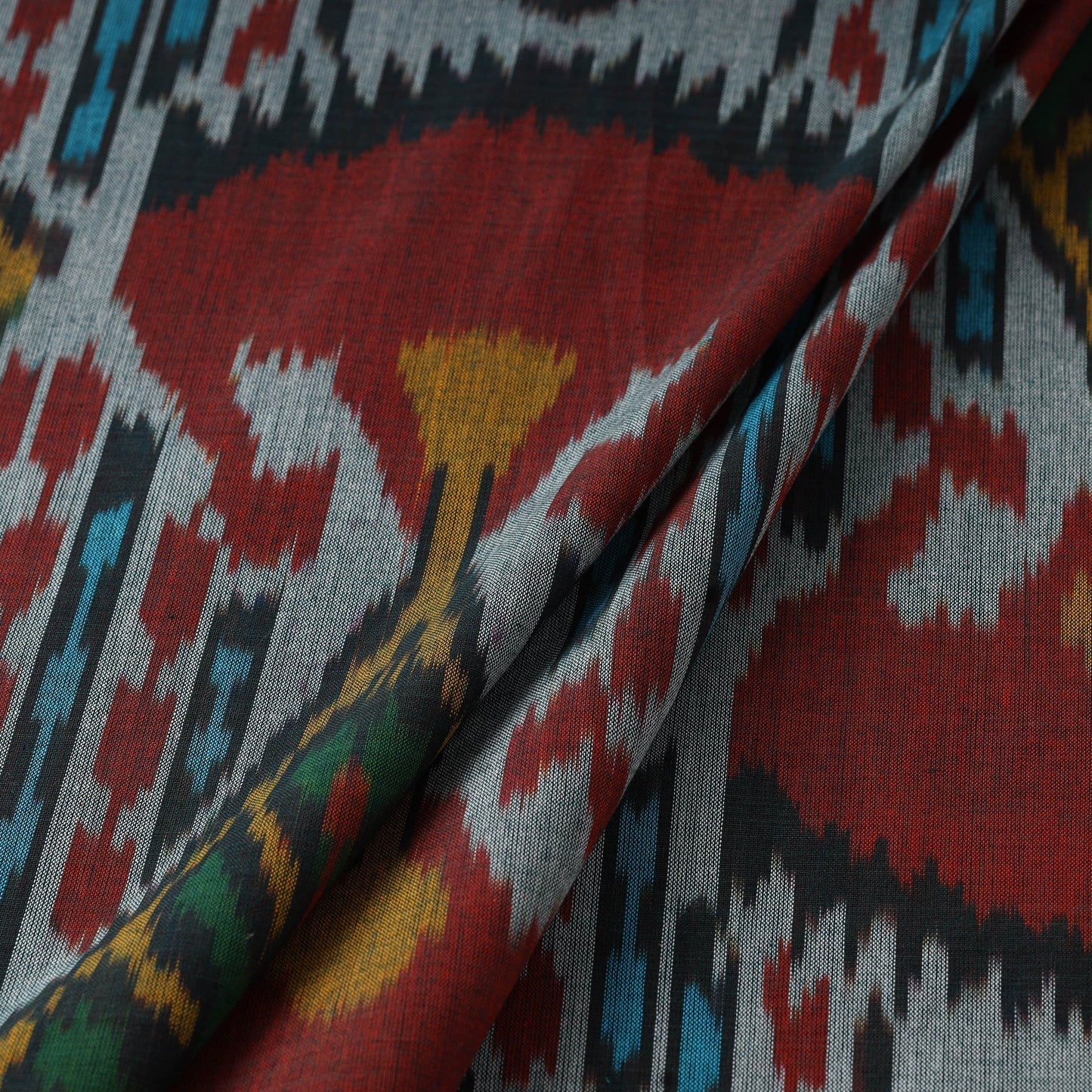 Cotton central asian pochampally ikat fabric 16
