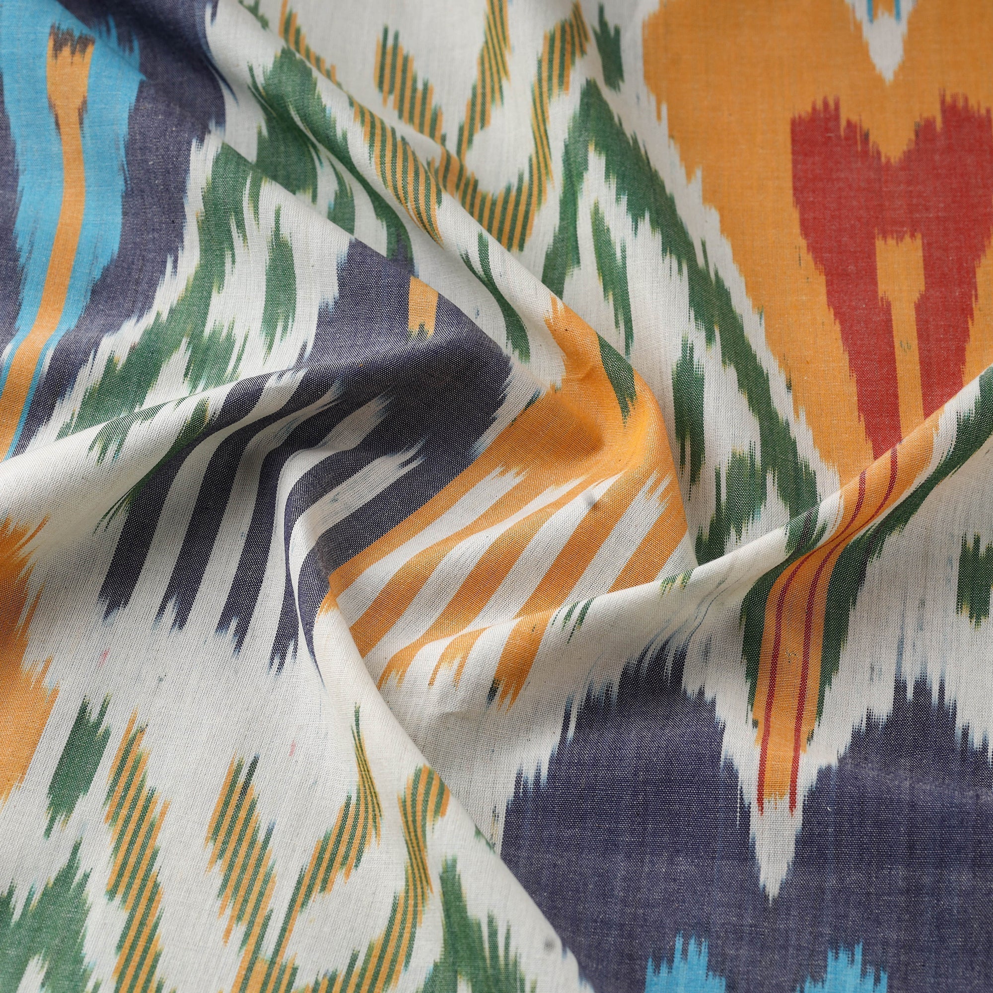 Cotton central asian pochampally ikat fabric 29