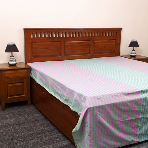 Multicolor - cotton double handloom bed cover (108 x 90 in)