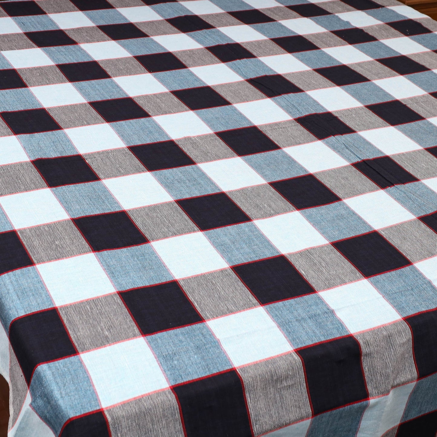 Multicolor - cotton double handloom bed cover (98 x 90 in)