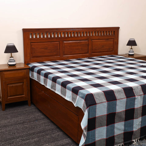 Multicolor - cotton double handloom bed cover (98 x 90 in)