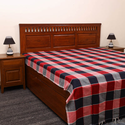 Multicolor - cotton double handloom bed cover (98 x 90 in)