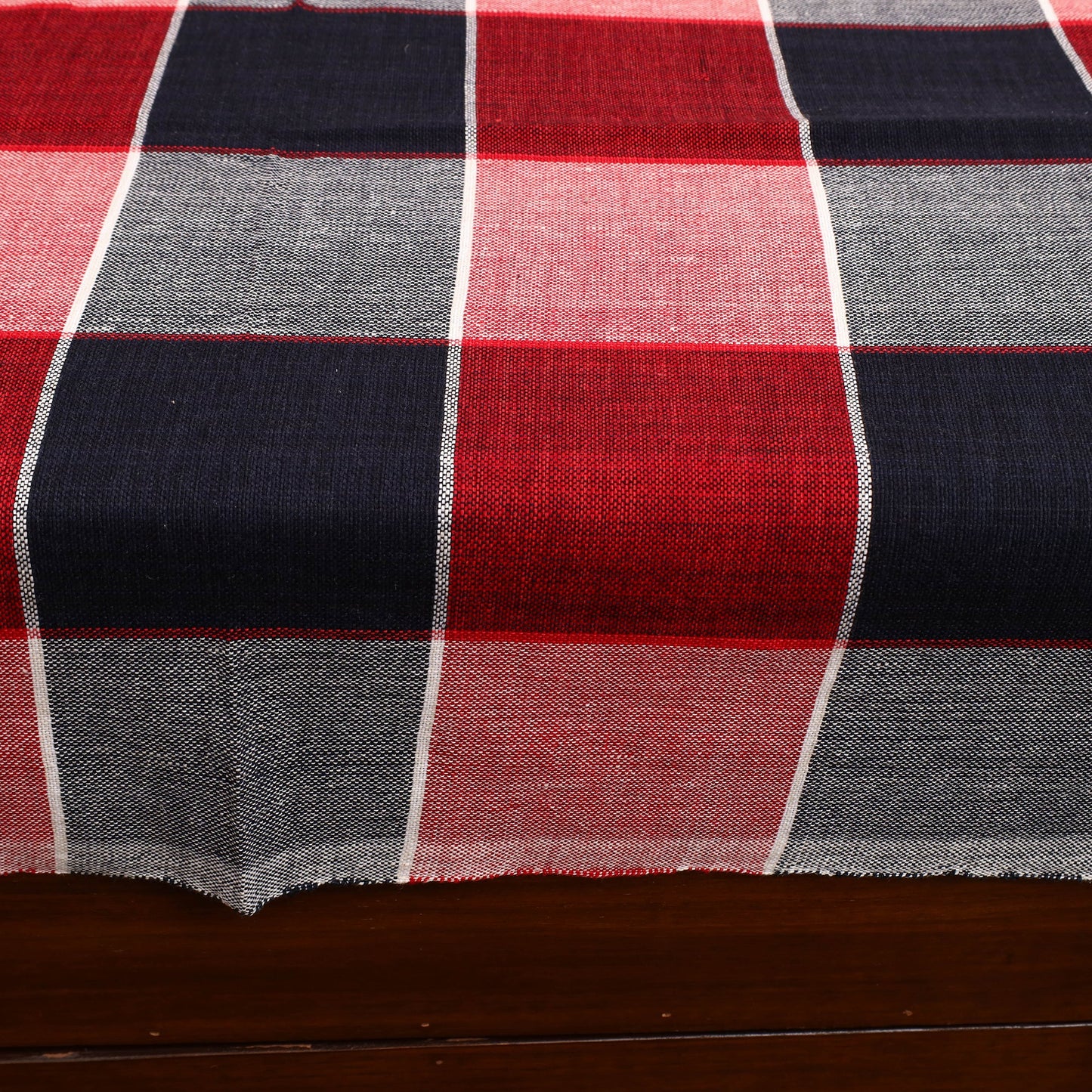 Multicolor - cotton double handloom bed cover (98 x 90 in)