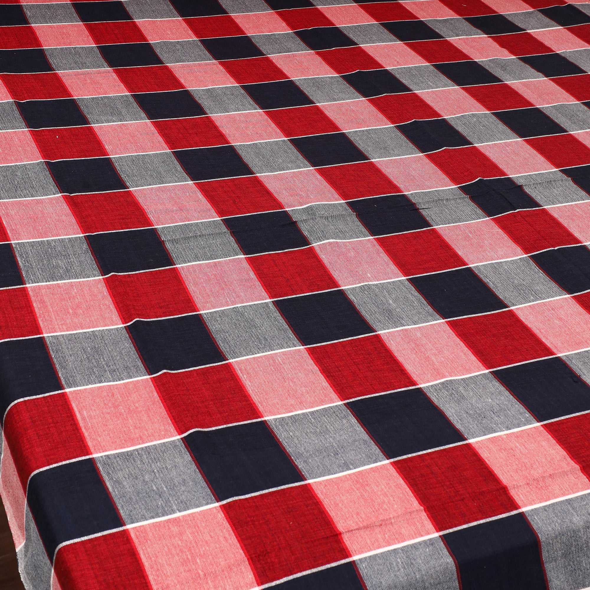 Multicolor - cotton double handloom bed cover (98 x 90 in)