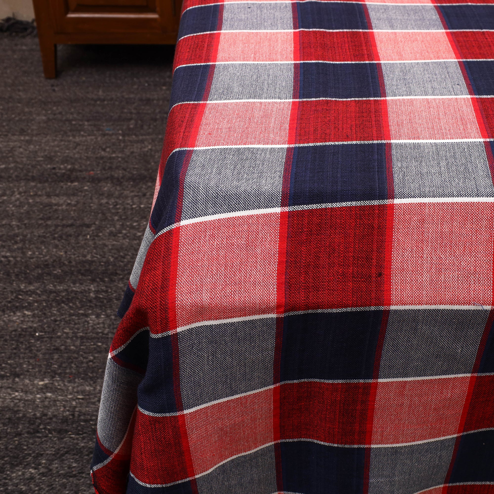 Multicolor - cotton double handloom bed cover (98 x 90 in)