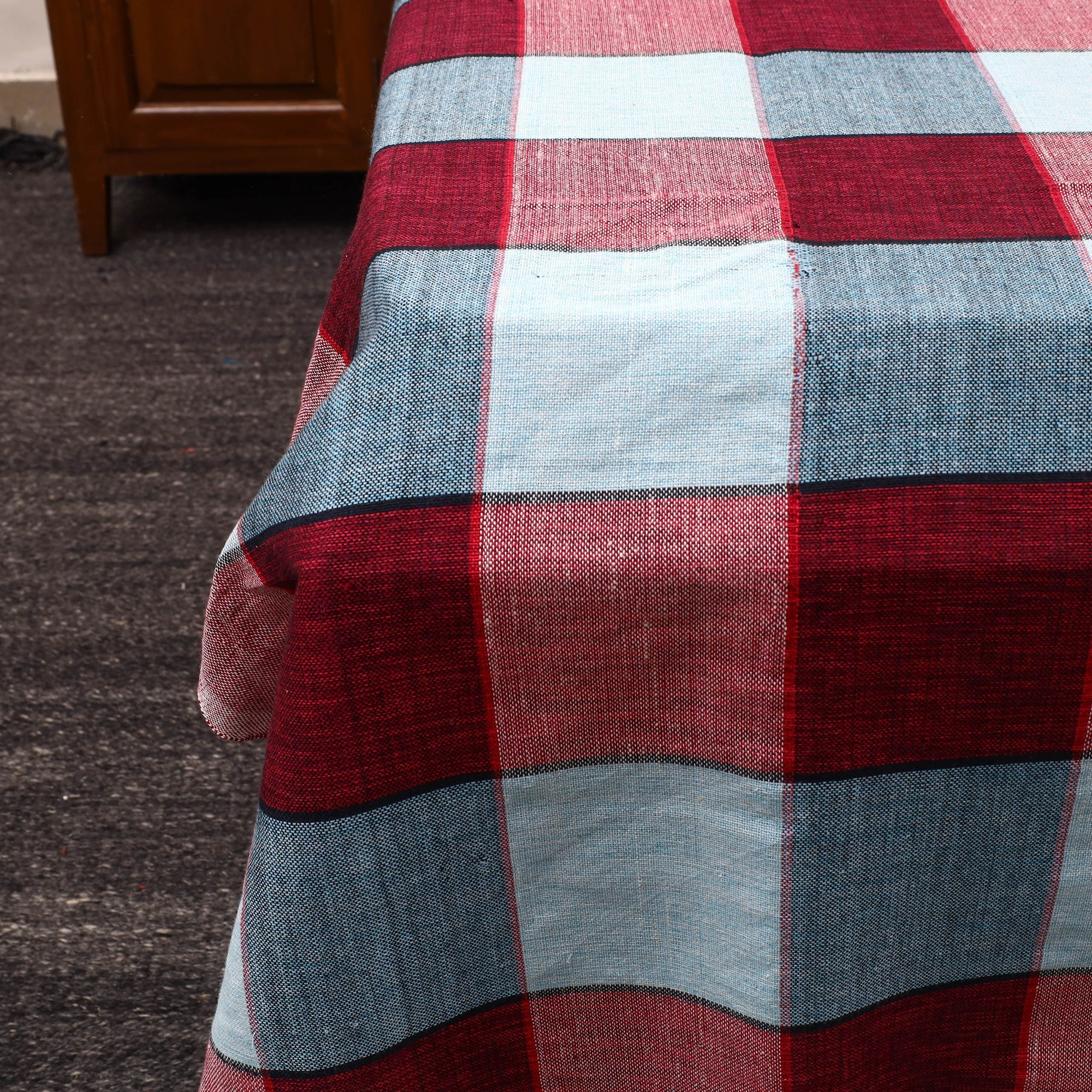 Multicolor - cotton double handloom bed cover (98 x 90 in)