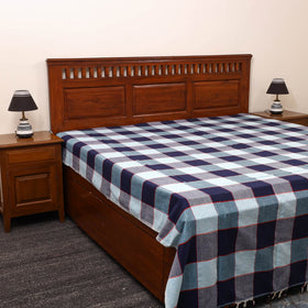 Multicolor - cotton double handloom bed cover (98 x 90 in)