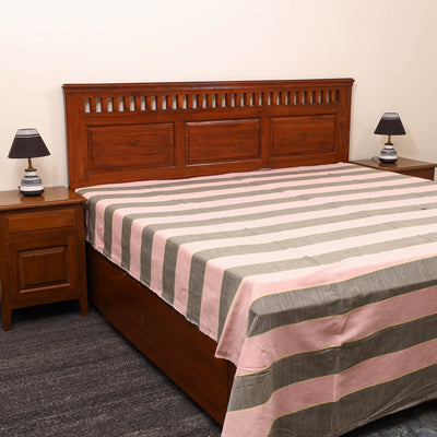 Multicolor - cotton double handloom bed cover (98 x 90 in)