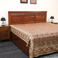 Buy Pedana Kalamkari Block Printed Cotton Double Bed Cover (111 x 91 in) 04 Online at iTokri.com