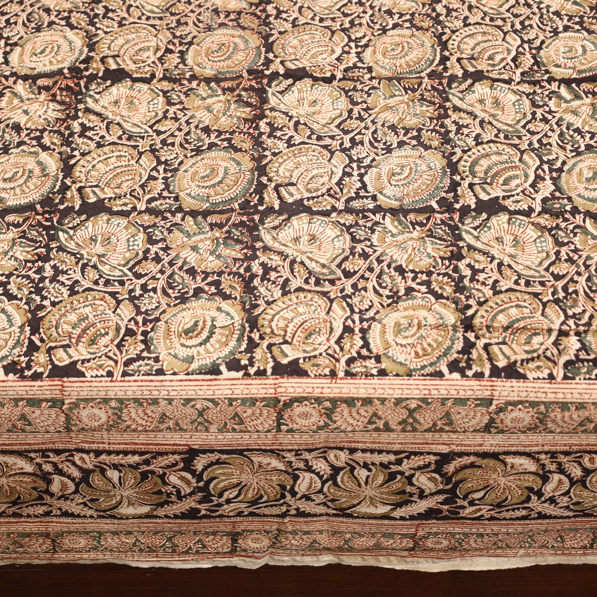 Buy Pedana Kalamkari Block Printed Cotton Double Bed Cover (111 x 91 in) 16 Online at iTokri.com