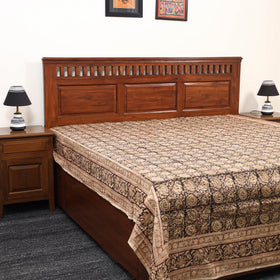 Buy Pedana Kalamkari Block Printed Cotton Double Bed Cover (111 x 91 in) 16 Online at iTokri.com