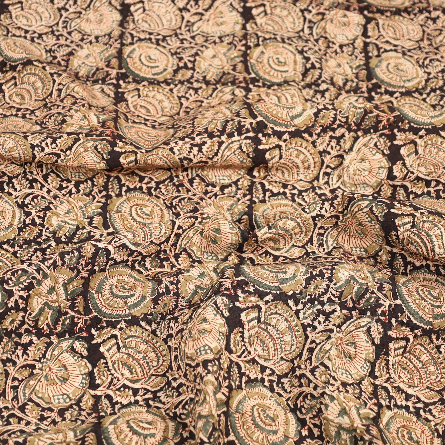 Buy Pedana Kalamkari Block Printed Cotton Double Bed Cover (111 x 91 in) 16 Online at iTokri.com