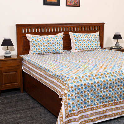 Multicolor - Block Print Cotton Double Sanganeri Bed Sheet 41