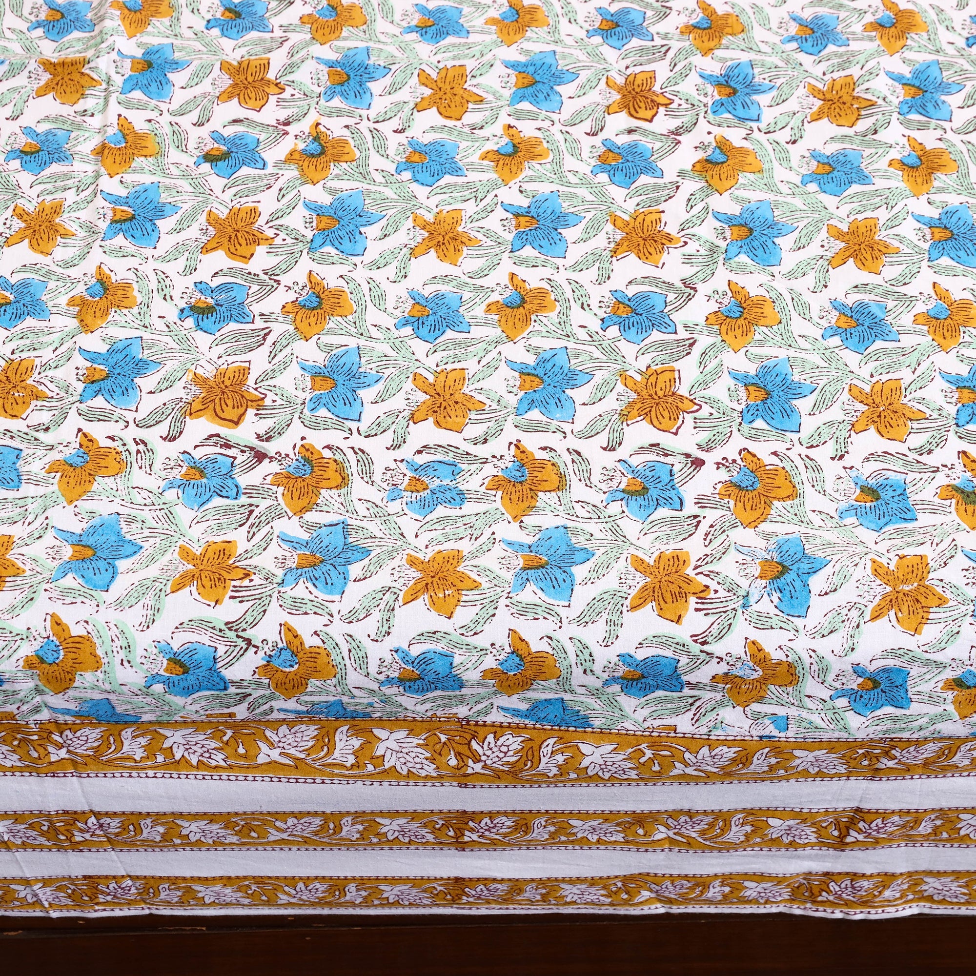 Multicolor - Block Print Cotton Double Sanganeri Bed Sheet 41