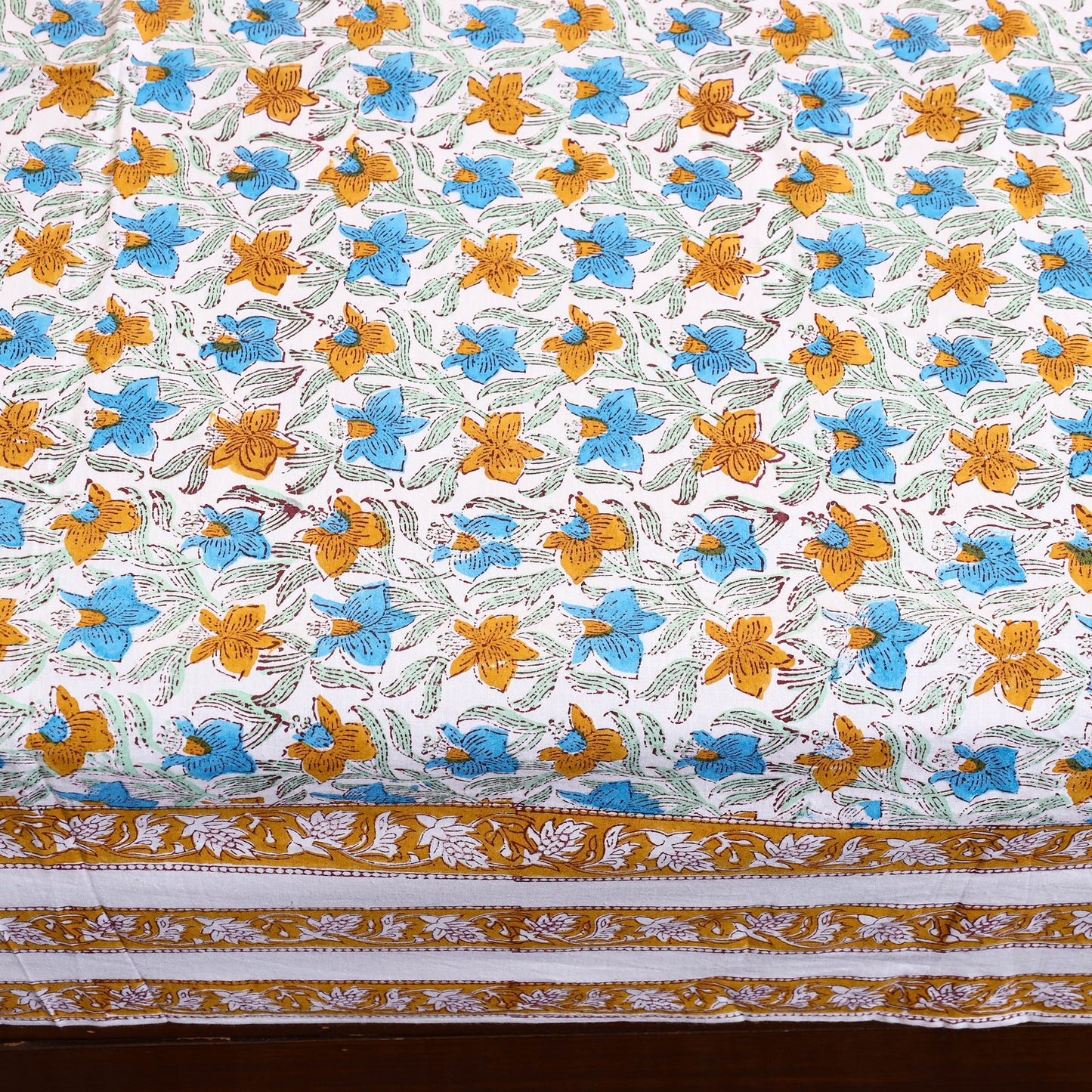 Multicolor - Block Print Cotton Double Sanganeri Bed Sheet 41