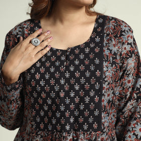 Buy Block Print Cotton Flared Ajrakh Kurta with Palazzo Set