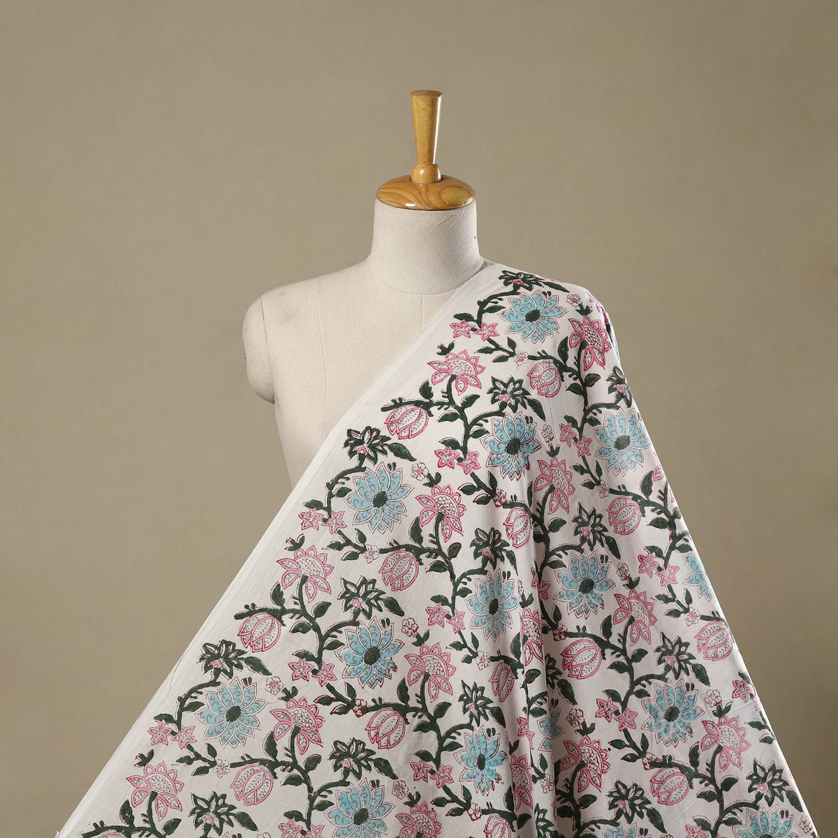 Cotton hand block sanganeri print fabric 03 - handcrafted