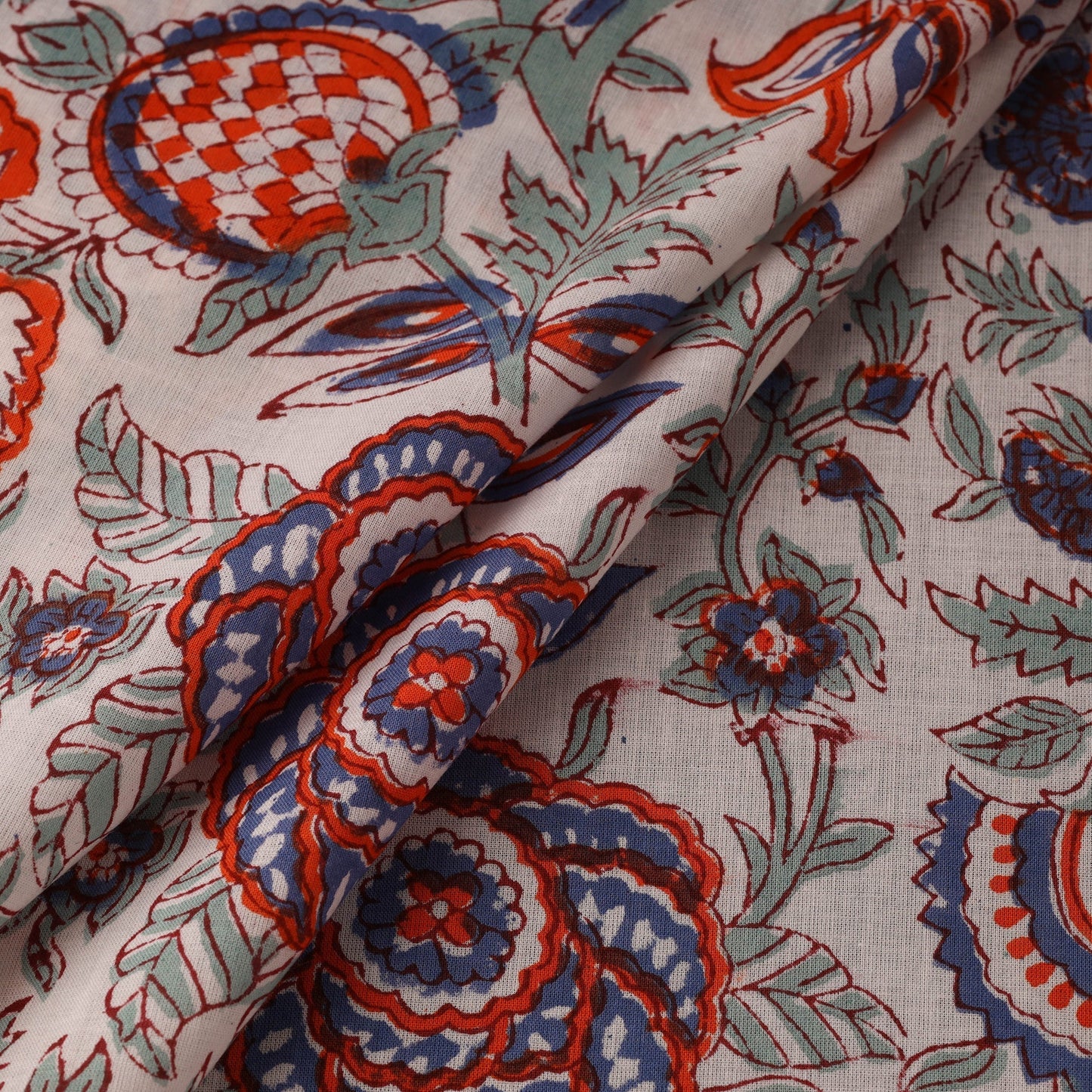 Cotton hand sanganeri fabric 32 - handcrafted