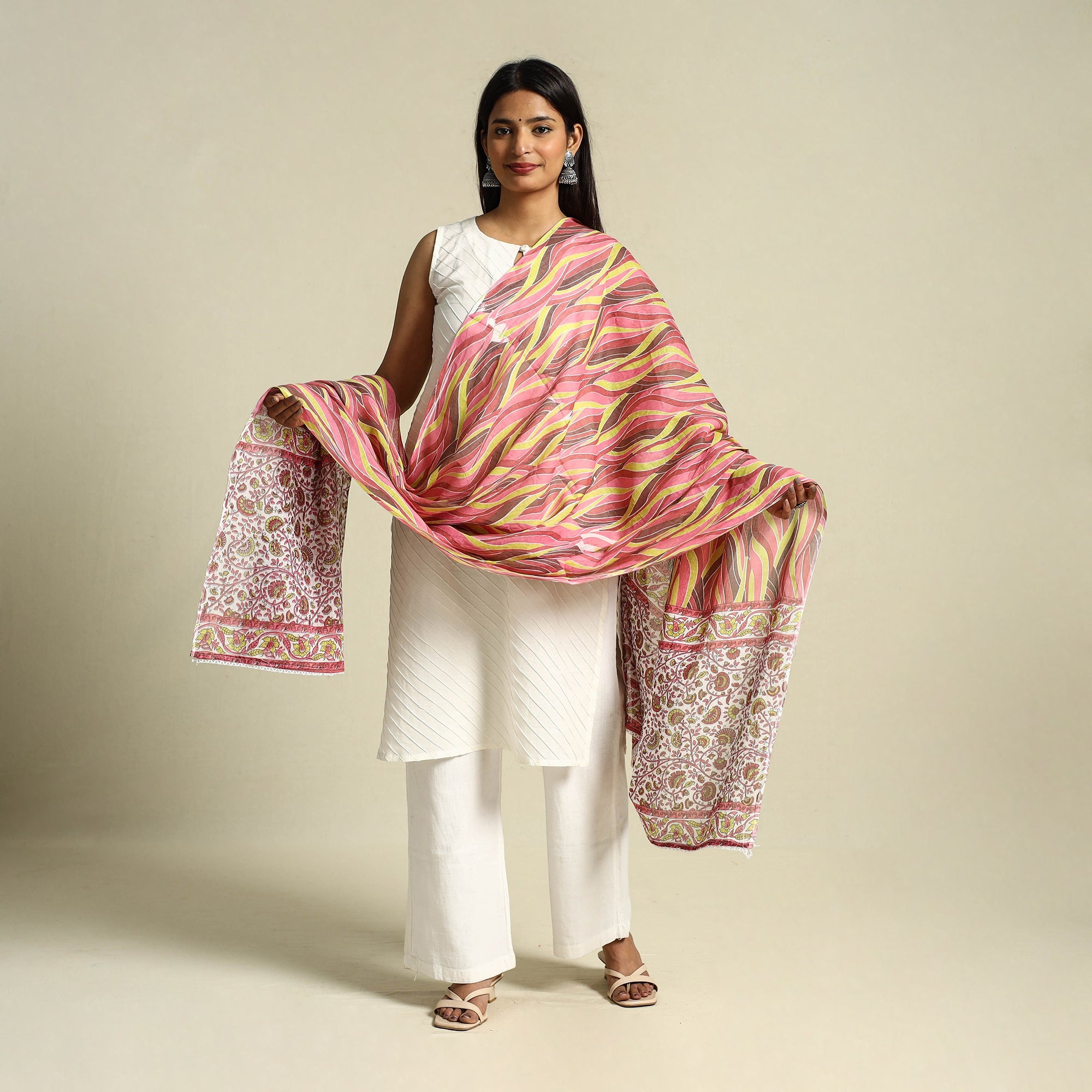  Multicolor Cotton Jaipur Printed Dupatta 