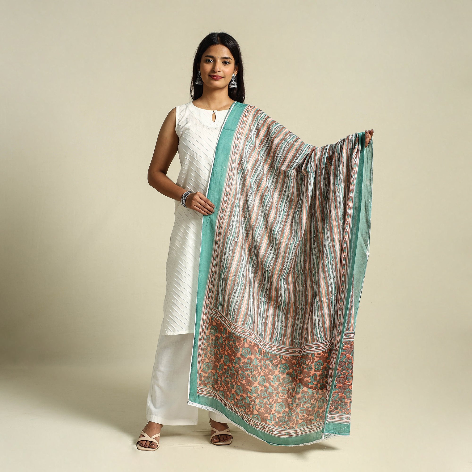 Multicolor Cotton Jaipur Printed Dupatta 