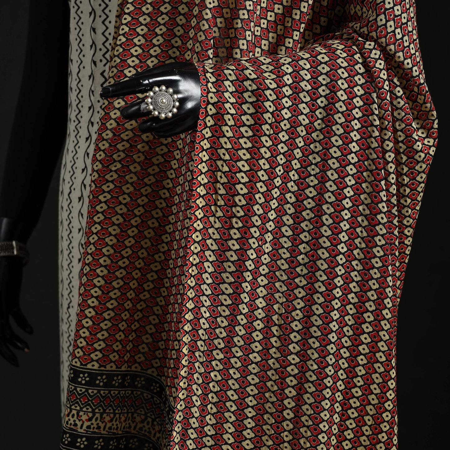 Cotton jaipur printed dupatta 32 - handcrafted