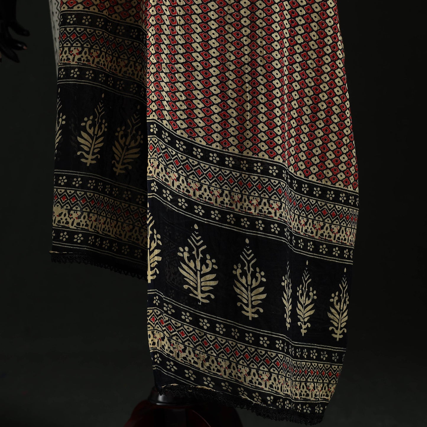 Cotton jaipur printed dupatta 32 - handcrafted